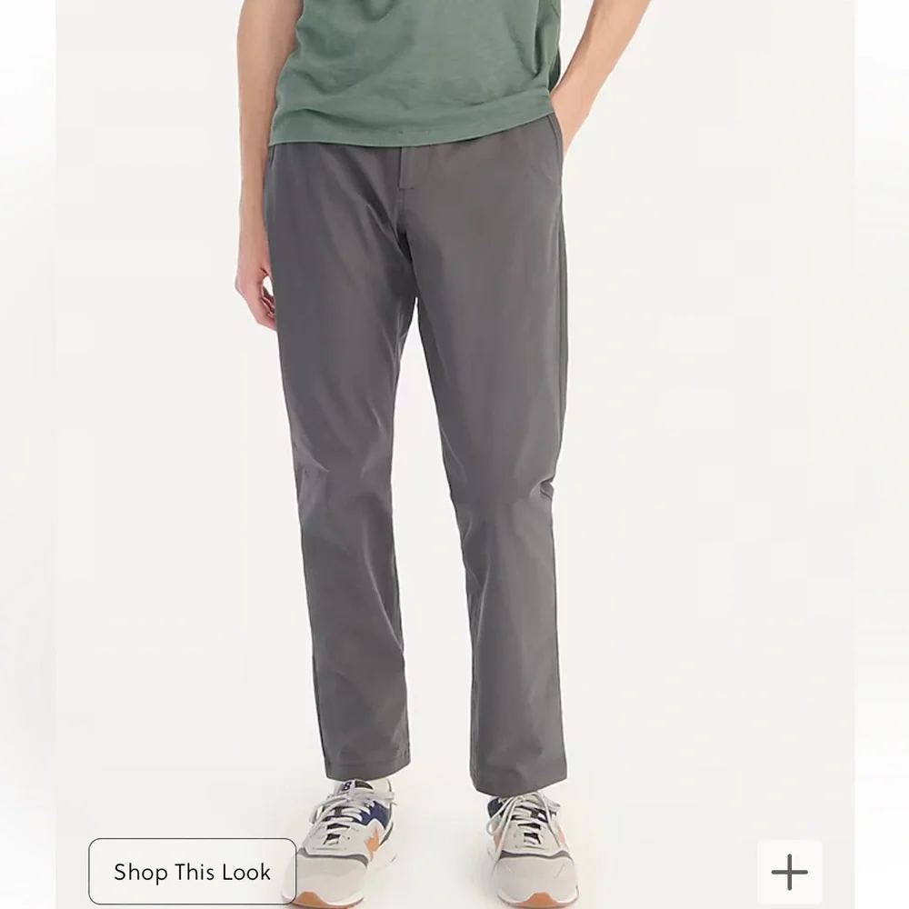 J. Crew Men’s 1040 Athletic tapered-fit tech pant Bedford Coal 34/32 NEW AX689